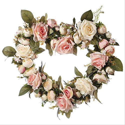 Vimmor Künstliche Kränze Seide Pfingstrose Blumen Runde Herz Simulation Girlande Für Hochzeit Party Dekoration 12,8 Zoll gleiches Foto-40cm