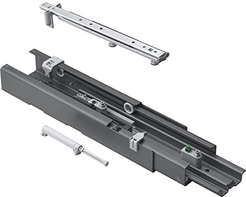 Peka Vollauszug Compact Schubladenschiene mit softclose/softopen für Hochschrank Standard 120kg, Stahl anthrazit