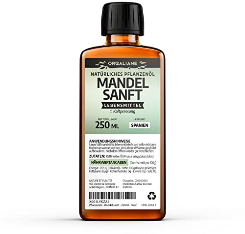 Mandelöl 100% Rein 250 ml, Natürlich und Kaltgepresst