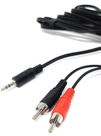 DRUT 3m 3.5mm to Twin RCA Stereo Aux Phono Audio Cable Mini Jack Lead Cord | Durable, reliable connectors. No drivers needed, plug & play. Great for Hi-Fi systems, laptops, phones, mixers, and...