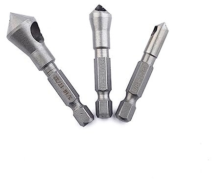 DOITOOL 3stücke Teiliges Kobaltstahl-einend-senker-set Zum Entgraten Und Von Löchern in Kunststoff Kupfer Und Aluminiumplatten Hohe Härte Und Rostfreiheit