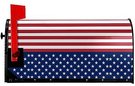 Adesivo per cassetta delle lettere con bandiera americana, stelle e strisce, con ventosa magnetica, impermeabile (coerente su entrambi i lati)