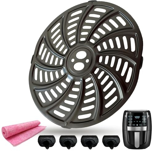 Chengziyue 5QT Air Fryer Ersatzschale für Gourmia GAF556 Luftfritteusen, verbesserte Antihaft-Luftfritteuse, Grill, Crisperplatte, Pfanneneinsatz, Gitterrost für Gourmia 5QT Luftfritteusen,