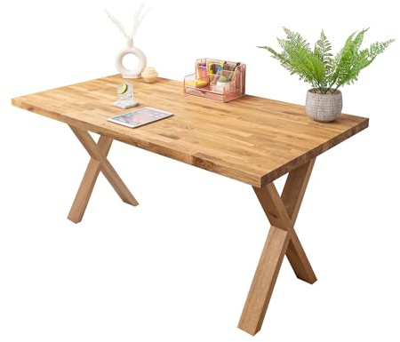 Oiled Solid Oak Desk with Oak Wood Legs | 1200mm x 500mm x 40mm | Premium Fully Finished European Wood Table and Oak Legs for Working, Writing and