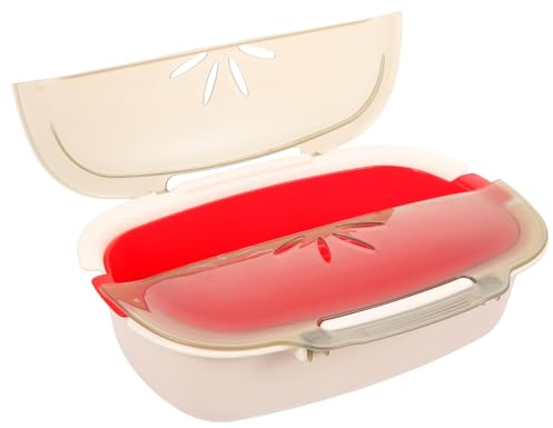 Mikinona Dampfbox Mikrowelle Aus Hitzebeständigem Kunststoff Mit Großem Fassungsvermögen Doppellagigem Design Für Gedämpfte Lebensmittel Mikrowellen Dampfgarer Mit Abnehmbarem Deckel Und Griffen