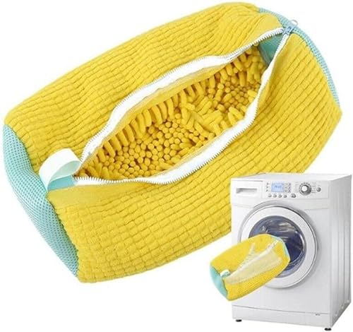 UrCreat Schuh Bag Waschmaschine mikrofaser flauschig, self-Cleaning Shoe wash Bag gepolstert Mit Reißverschluss,Wiederverwendbarer Multi Schutz Schuhe Waschmaschine Beutel (1pcs)