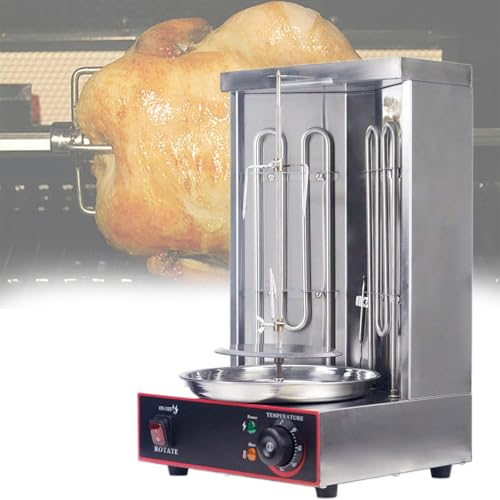 Beachtiful Máquina de Parrilla, Máquina Eléctrica de Doner Kebab, Parrillas Giratorias, Parrilla Vertical para Pastor, para Pollo Asado, Asado de Pavo, Tacos, Asado, Carne de Res,110V