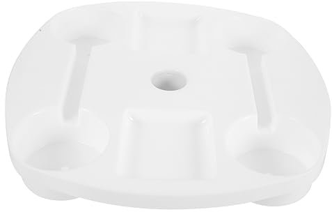 Gogogmee Vassoio Portaombrellone Spiaggia Bianco Leggero Con Portabicchieri e Drenaggio Tavolino Portatile Facile Da Montare Per Accessori Ombrellone Outdoor