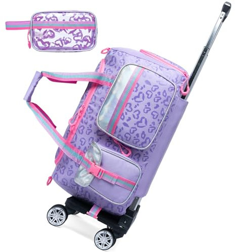 HTgroce Reisetasche Mit Rollen Sporttasche für Damen Schwimmtasche Sport Kindertasche Tasche Mit Rollen Duffel Bag Weekender Mit Rollen Mit Kosmetiktasche Kulturtasche