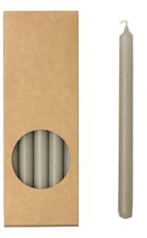 ukiyo 20er Pack Stabkerzen H:17,5 cm Ø:1,2 cm div. Farben Brenndauer 3 Stunden Kerzen Advent Weihnachten, Farbe:Leinen