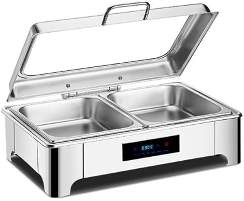 Server scaldavivande con coperchi, piatti da portata isolati, server elettrico da buffet e scaldavivande per la tavola, vassoi da buffet da 1/2/3 vassoi per riscaldare e mantenere il cibo caldo