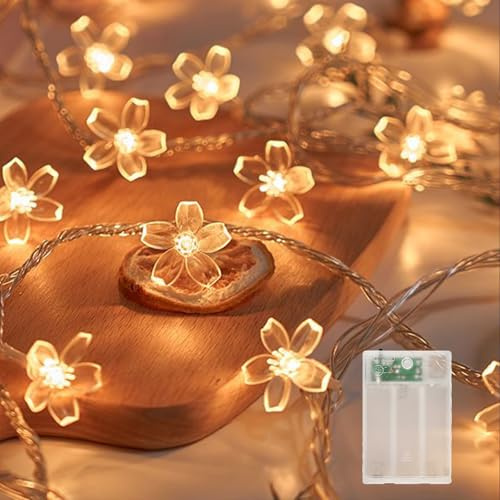 Kirschblüten-Lichter, LED, wasserdicht, Blume, 20 LEDs, für Garten, Terrasse, Balkon, Party, Hochzeit, Patio, Weihnachten (warme Farbe)