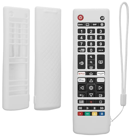 kwmobile Carcasa de Silicona Compatible con LG Smart TV AKB Funda Mando a Distancia - Funda de Silicona Control Remoto - Blanco