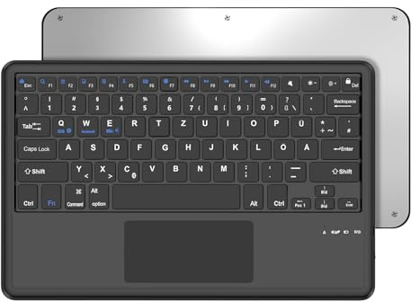 Occtingkind Kabellose Bluetooth Tastatur 12 Zoll für iPad & Android Tablets, Deutsches Layout QWERTZ, Ohne Touchpad und Hintergrundbeleuchtung, Tragbare Tastatur für Samsung Tab/Lenovo/Xiaomi, Schwarz
