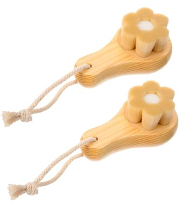 WRITWAA 2stücke Gesichtsreinigungsbürste Manuell mit Weichen Borsten für Sanfte Reinigung Entfernung von Mitessern Porenreinigung Abschminken Gesichtsmassage für Gesicht und Körper Spa-