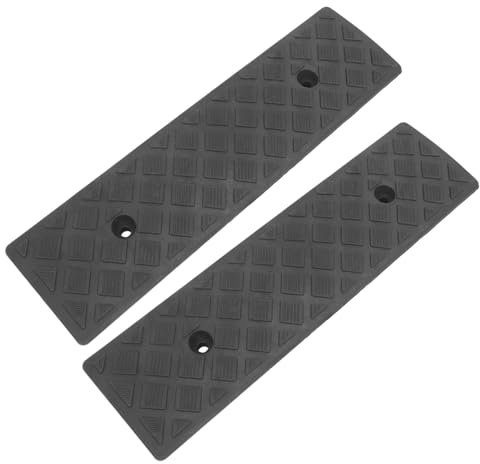 Kichvoe Rampe per Auto e Rampe di Carico in Gomma Antiscivolo 2 Pezzi 3 Cm Altezza Rampa Soglia Marciapiede Assorbimento Urti per Accesso Veicoli e Sedie a Rotelle