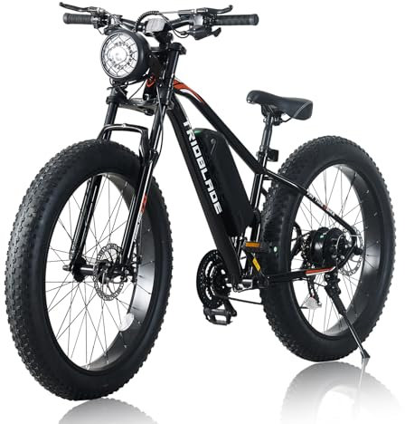 LSLIKE 26''x4'' Electric Bike for Adults, Fat Tyre Ebike with 250W Motor, 36V 10.4Ah Battery, 21-Speed Gears, 3 Riding Modes, LCD Display, Front Suspension, 85% Assembled – Retro Style City E-Bike