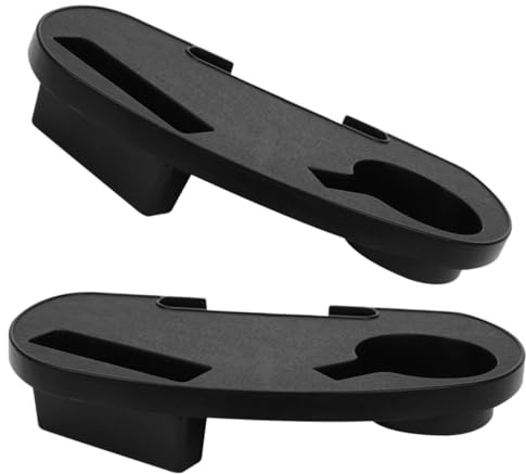 Portavasos Clip para Silla de Playa 2piezas Plástico Negro | Instalación por Clip, Resistente y Apto para Patio, Mantenimiento Sencillo y Uso Exterior