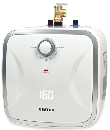 2.5 Gallon Hot Water Heater Electric - Compact Under Sink Instant Portable Mini Small Tank Hot Water with LED Display for RV Camper Kitchen Food Truck, 110V/120 volt, 1440W, Wall or Floor Mounted