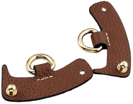 GKYQVE Elegantes correas de cuero para bolsas pequeñas, correa de repuesto ajustable para bolsa cruzada con herrajes de metal, Hebilla marrón, silver buckle