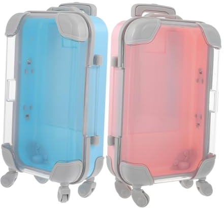 Mobestech 2 Miniaturkoffer Wimpernaufbewahrungsboxen aus Kunststoff Tragbar und Multifunktional Charmantes Design für Wimpernaufbewahrung und Reise