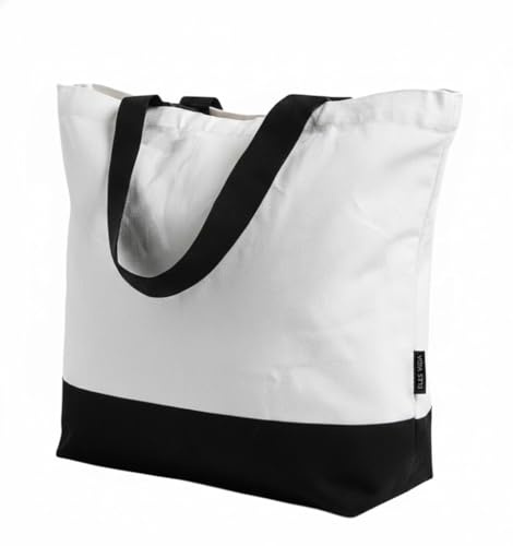 ELES VIDA Borsa in cotone 48 x 38 x 12 cm, certificato Oeko-Tex, tinta unita, borsa in tessuto di alta qualità, borsa per il trasporto, sacchetto di cotone, borsa per la spesa, sacchetto di iuta