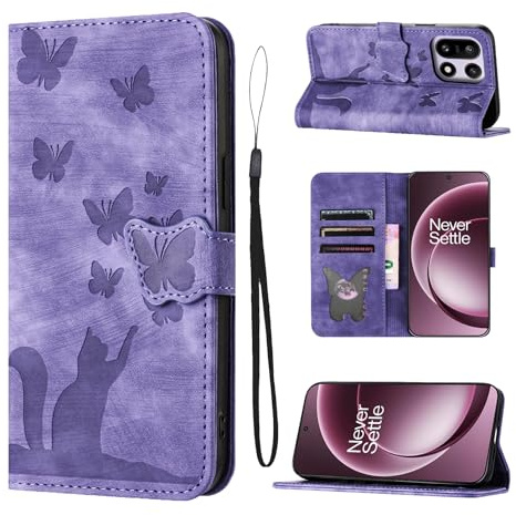 LSPCASA Funda para OnePlus 15 de 6,78 pulgadas de cuero PU para OnePlus 15 con compartimento para tarjetas, función de soporte, funda protectora plegable tipo cartera con tapa, funda para teléfono