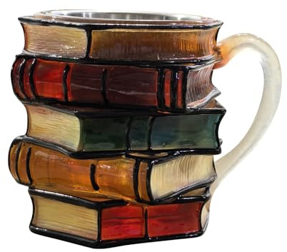 Designer Becher Buch Optik, Handbemalte 160ml Tasse, Motiv Becher Zum Selber Gestalten, Kreative Lese- und Kaffeetasse, Mikrowellensicher, Perfekt Als Personalisiertes Geschenk Für Bücherfreunde (A)