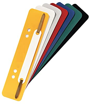 Exacompta 426025B 250er Pack Plastik-Heftstreifen Farbig sortiert. Aus PP-Folie kaufmännische Heftung Aktendulli Hefter Schnellhefter ideal für Büro und Schule