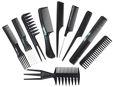Magic 10 Piece Professional Styling Comb Set, Black