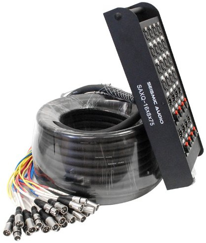 Seismic Audio - SAXQ-16x8x75 - 16 Channel 75' XLR Snake Cable with XLR and 1/4 Returns on the Box