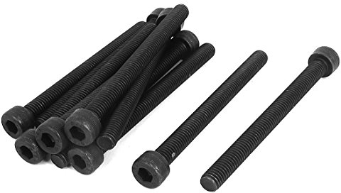 sourcing map 10stk. M8 x 90mm Schwarz Maschinenschrauben Sechskantschraube Innensechskant Schrauben Schraube Befestigungselemente