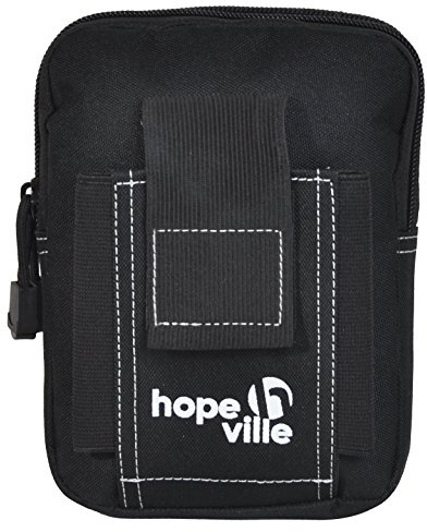 HOPEVILLE Hüfttasche mit Moole System, Robuste Bauchtasche für Damen und Herren, Premium Gürteltasche für alle Aktivitäten im Urlaub, Freizeit, Sport, Handwerk und Outdoor (Schwarz)