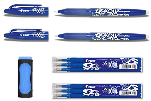2 Frixion Ball, Blau, 6 Stück Radierspitze