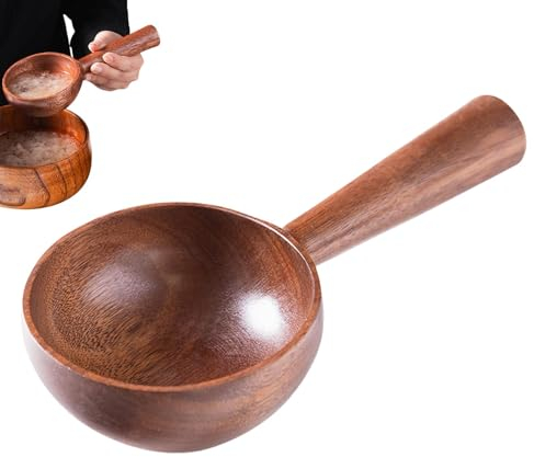 Mestolo in legno, mestolo in legno - Mestolo grande in legno - Grande mestolo da zuppa in legno, cucchiai in legno naturale per cucinare, utensili da cucina multifunzionali