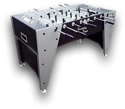 Sweety Toys 6670 Tisch Kicker Tisch Fussball Silber/schwarz/grau