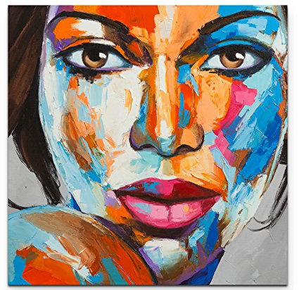 Leinwandbilder | Bilder Leinwand 90x90cm abstraktes Portrait – Frau