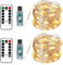 BXROIU 2 x100LEDs Cadena de Luces 10 metros Guirnalda de Luces con 8 programa y tiempo de elección,con Control Remoto y USB (blanco cálido)
