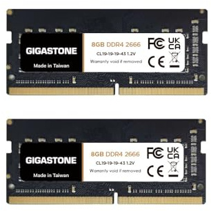 【DDR4 RAM Nur für Laptops】 GIGASTONE 16GB Kit (2x8GB) DDR4 2666MHz (2400MHz or 2133MHz) PC4-21300(PC4-19200/17000) CL19 1.2V SODIMM 260Pin Nicht-ECC ungepuffert Notebook Laptop Speicher-Upgrade