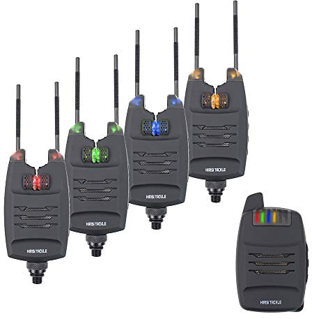 Hirisi Tackle Bissanzeiger für Karpfenangeln und Empfänger mit Ohrbügel, im Etui (1 Plus 4)