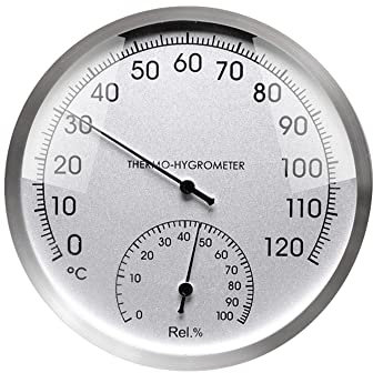LUFEIS Higrómetro Termómetro Sauna,2 en 1 Termómetro de Metal, Accesorio para Sala de Sauna,Esfera de Metal Sauna,Temperatura y Humedad Correcta,Higrómetro Termómetro Analógico