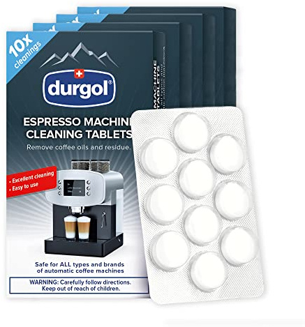 Durgol Espresso Machine and Coffee Maker Cleaning Tablets, 4 Pack (40 Pc)