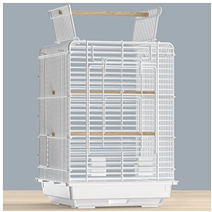 Vogelkäfig Wellensittich Klein Schiebedach Volieren, Hausvilla Vogelkäfig, Multifunktion Partitionierung Taubenkäfig, Metall Vogelvolierea, Einfach Zu Säubern (Color : Weiß, S : 40 * 40 * 73cm)