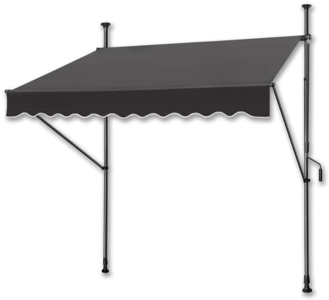 SUBTLETY Tenda da Sole a Bracci per Balconi Senza Forare Regolabile in Altezza con Manovella 250x120cm Tenda Retrattile Resistente ai Raggi UV e Impermeabile per Coperture di Terrazze (Antracite)