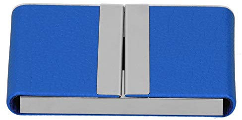 Wifehelper Visitenkartenhalter Box Doppelt Offene Visitenkartenbox Etui Visitenkartenetui Herren Metall Zum Beschriften (Blau)