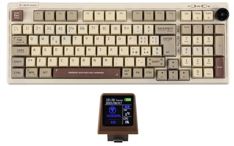 EPOMAKER RT100 ISO (Italiano) Tastiera Meccanica con Mini TV Personalizzabile. 98-key Gasket, knob, 5000mAh, Hot-Swap, Bluetooth/2.4ghz/USB-C per Mac/PC/Game (IT Retro, Flamingo Switch)