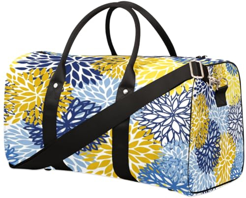 Reisetasche mit Chrysanthemen-Motiv für Damen, Herren, Kinder, Mädchen, Jungen, Frühlingsblumen, 22,7 l, Wochenende, Übernachtung, Schultertasche, Gepäcktasche für Sport, Fitnessstudio, Reisen, farbe,