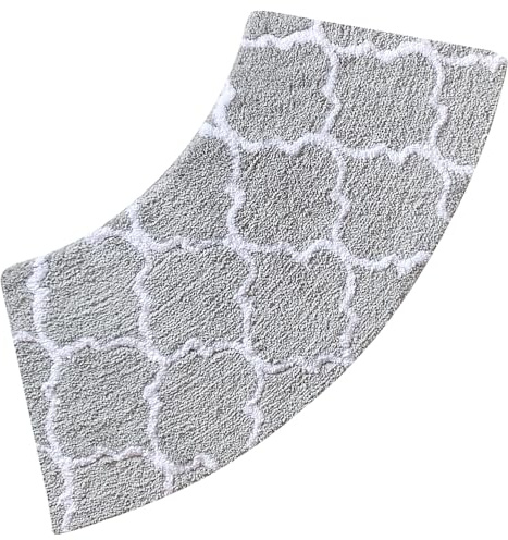 DFEO@MF Curved Bath Mat, Non Slip Washable, 45x100cm Soft Absorbent, Perfect for Curved Shower, Grid