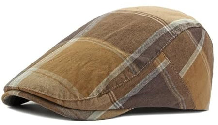 WOYUANSHA Barett Baskenmützen Für Herren Baumwolle Plaid Print Newsboy Caps Flache Schirmmütze Männer Frauen Maler Baskenmütze Hüte 55-60 Cmwear Style2