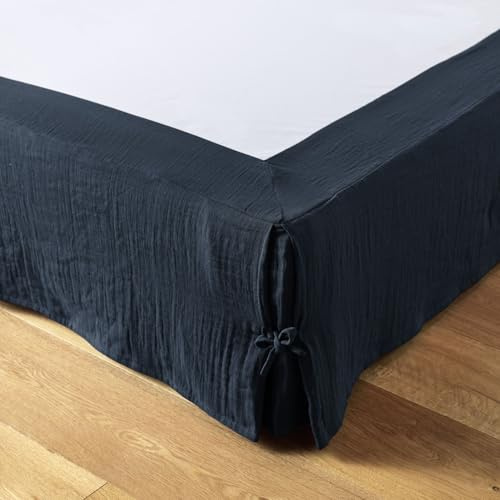 Cache sommier 140x190 cm Gaze de Coton Minuit